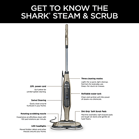 Shark Professional Dust Mop Scrub Steam Electric Corded Pocket Mop | S3801CO