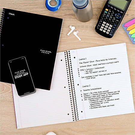 Five Star Wirebound Notebook Plus Study App 1 Subject College