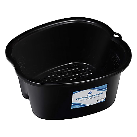 AllSett Health Extra Large Foot Soaking Bath Basin 7 H x 10 12 W x 11 D Black Office Depot
