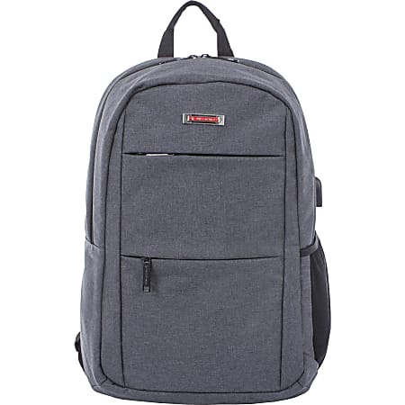 Swiss Mobility Carrying Case (Backpack) for 15.6" Notebook - Gray - Bump Resistant, Scratch Resistant - Shoulder Strap - 18.5" Height x 5" Width x 13" Depth - 1 Each