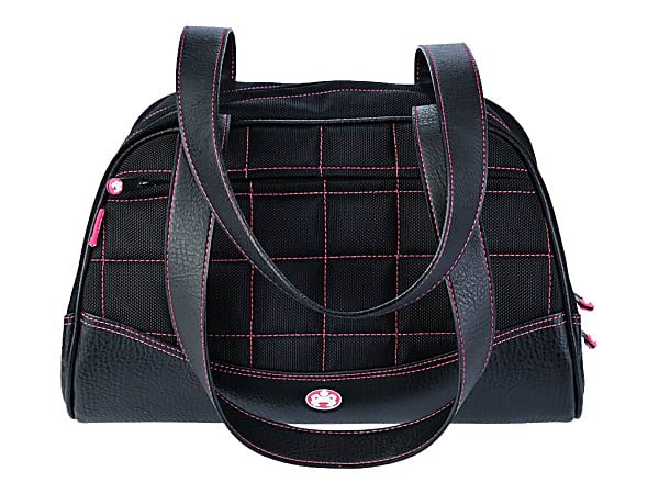 Sumo Duffel - Small - duffle bag - ballistic nylon, faux leather - black with pink stitching