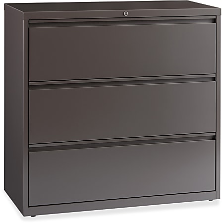 Lorell® 42"W Lateral 3-Drawer File Cabinet, Metal, Medium Tone Gray