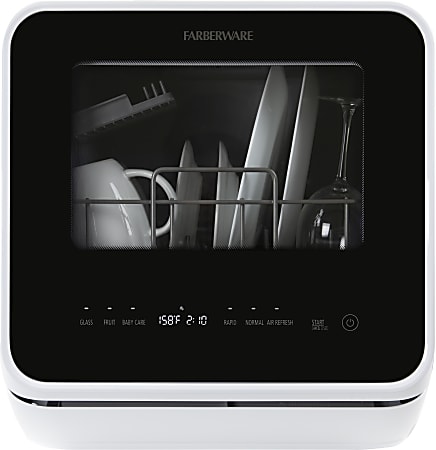 Farberware Professional FDW05AS Counter-Top Dishwasher, White/Matte Black