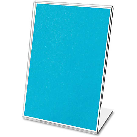 Deflecto Mini Tabletop Sign Holder - Plastic - 10 / Box - Clear