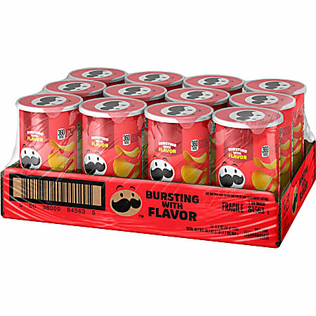Pringles® Original Cans, 2.38 Oz, Carton Of 12 Cans