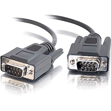 C2G 6ft DB9 M/M Cable - Black - 6 ft Data Transfer Cable - First End: 1 x 9-pin DB-9 RS-232 Serial - Male - Second End: 1 x 9-pin DB-9 RS-232 Serial - Male - Shielding - Black