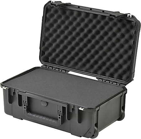 SKB Cases iSeries Injection-Molded Mil-Standard Waterproof Case With Foam And Built-In Pull Handle And Wheels, 20-3/8"H x 11-1/2"W x 7"D, Black
