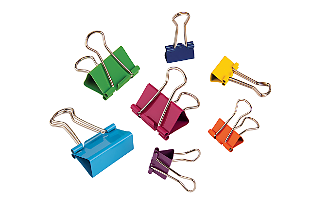 Office Depot&reg; Brand Fashion Binder Clips, Assorted Sizes, Assorted Colors, Pack Of 65