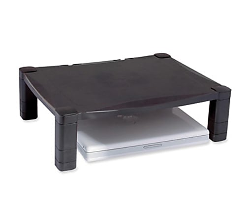 Kantek Single Platform Adjustable Monitor Stand - 60 lb Load Capacity - Flat Panel Display Type Supported - Black