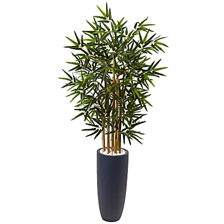 Nearly Natural Bamboo 48”H Artificial Tree With Cylinder Planter, 48”H x 24”W x 24”D, Green