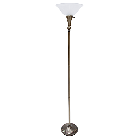 Ledu Torchiere Antique Brass Floor Lamp, 68"H, Brass