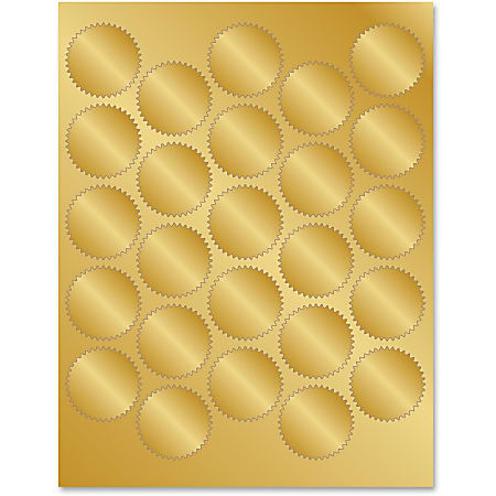 Geographics Gold Foil Seals - 1.75" Diameter - Self-adhesive - For Certificate, Document, Award - Bright Gold - 200 / Pack