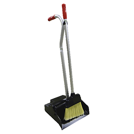 Unger Ergo Dustpan With Broom, Black/Silver/Red