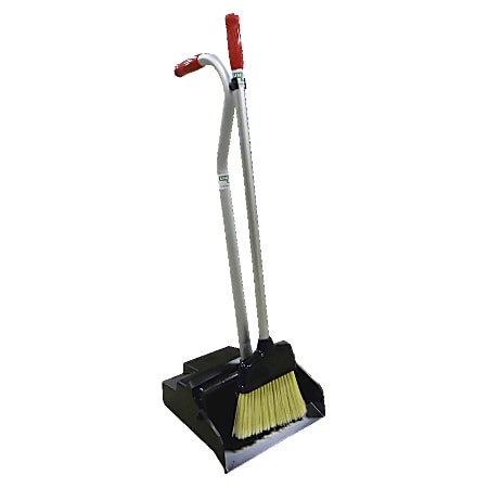 Unger Ergo Dustpan With Broom, Black/Silver/Red