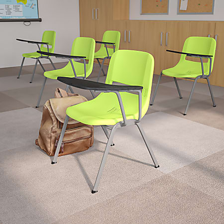 Flash Furniture Ergonomic Shell Chairs, Green, Set Of 5 Chairs