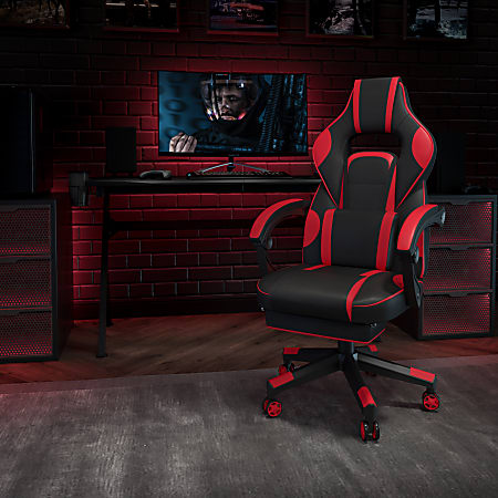 Flash Furniture X40 Gaming Chair With Fully Reclining Back And Arms, Red