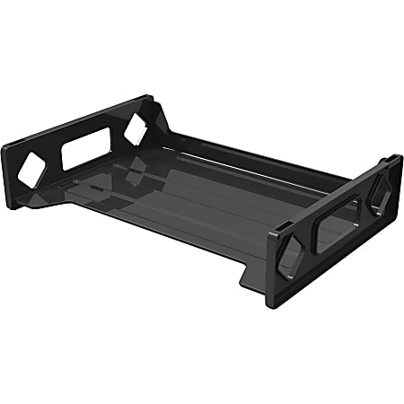 Deflecto Sustainable Office Stackable Desk Tray - 2.75" x 13"x 9" Depth - Desktop - Durable, Stackable - 30% Recycled - Black - Plastic - 1 Each