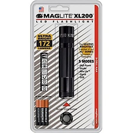 MagLite XL200 LED 3-Cell AAA Flashlight - AAA - Aluminum - Black