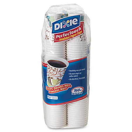 DIXIE PerfecTouch Multicolor 10 oz. Disposable Paper Cups and Lids