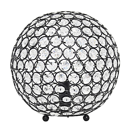 Lalia Home Elipse Glamorous Crystal Orb Table Lamp, 10"H, Restoration Bronze