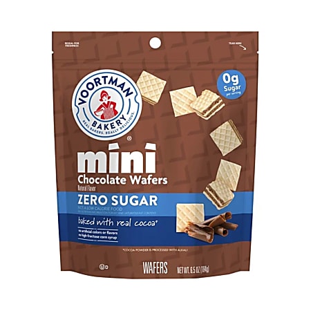 Voortman Bakery Mini Cookies, Chocolate Wafers, 6.5 Oz, Total Qty 6
