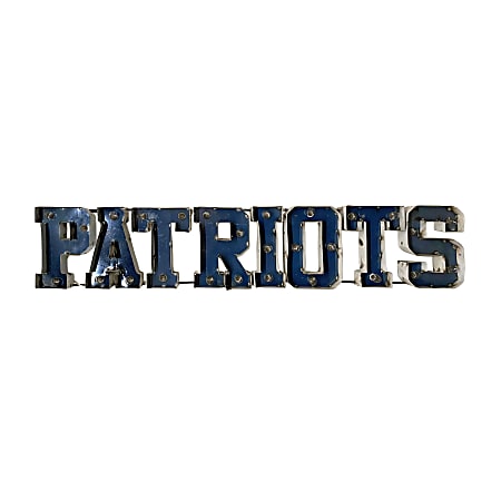 Imperial NFL Lighted Metal Sign, 29-1/2" x 14-1/2", 90% Recycled, New England Patriots