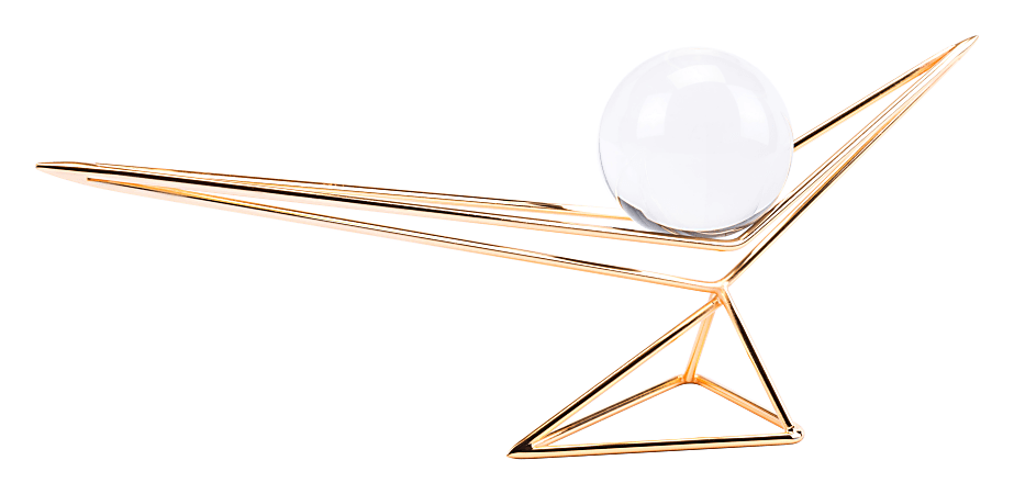 Zuo Modern Origami Orb Sculpture, 7 3/4"H x 20 1/8"W x 3 15/16"D, Gold