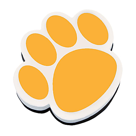 Ashley Productions Magnetic Whiteboard Erasers, 3 3/4", Gold Paw, Pack Of 6