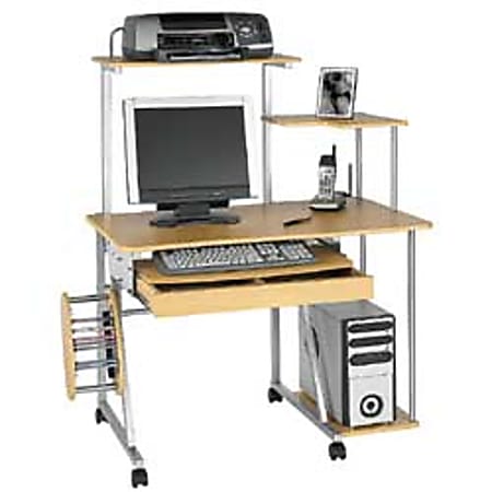 Office Depot Brand Pavilion PC Desk 56 H x 45 12 W x 27 78 D Beech