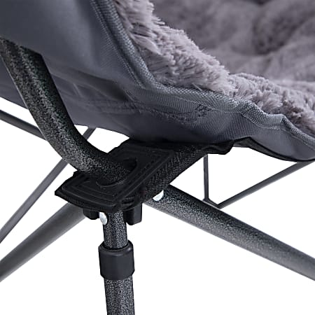 ALPHA CAMP Deluxe Plush Oversized Moon Saucer Dorm Chair GrayBlack