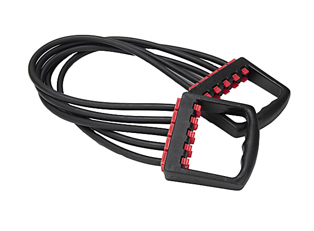 Mind Reader 5-Tube Chest Expander, 4-1/4"H x 30-1/4"W x 1"D, Black/Red