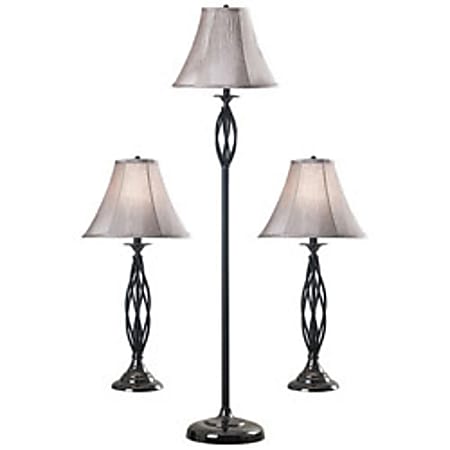 Kenroy Sperry Lamps, Bronze/Silver, Set Of 3