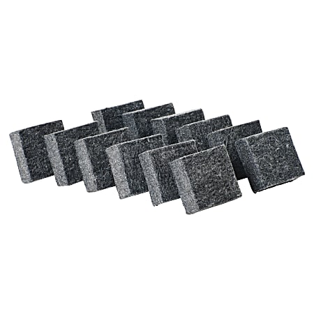CLI Multi-purpose Eraser - 2" Width x 2" Length - Used as Mark Remover - Charcoal Gray - Felt - 12 / Pack