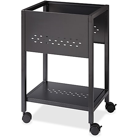 Lorell® Perforated Mobile File Cart, 18"D, Black