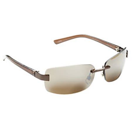 Zoom Eyeworks Sunglass Readers, Invisible Bifocal Eight Base Curve, Metal Rectangle Brown/Brown Flash Mirror, +3.00
