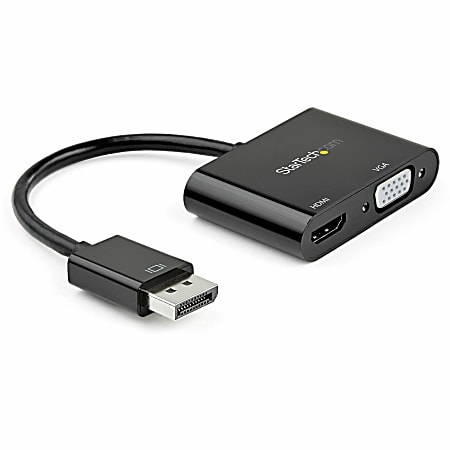 StarTech.com DisplayPort to HDMI VGA Adapter - DP 1.2 HBR2 to HDMI 2.0 4K 60Hz or VGA Monitor Converter - Digital Video Display Adapter