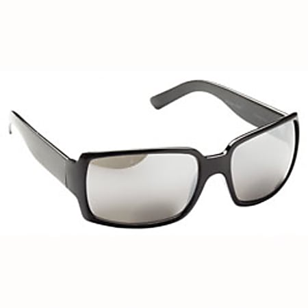 Zoom Eyeworks Sunglass Readers, Invisible Bifocal Eight Base Curve, Plastic Sport Wrap Black/Brown Flash Mirror, +1.75