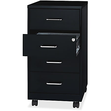 Lorell® 26-1/2"D Vertical 4-Drawer Mobile File Cabinet, Black