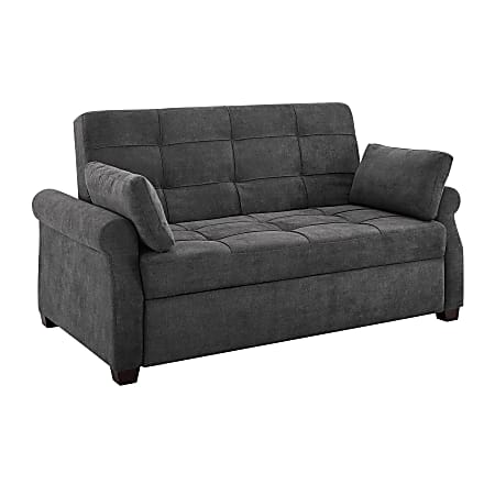 Lifestyle Solutions Serta Henley Convertible Sofa, Queen Size, 39-3/5”H x 72-3/5”W x 37-3/5”D, Gray