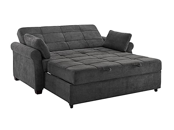 Lifestyle Solutions Serta Henley Convertible Sofa Queen Size 39 35 H x 72  35 W x 37 35 D Gray - Office Depot