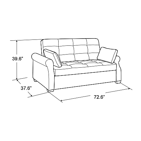 Lifestyle Solutions Serta Henley Convertible Sofa Queen Size 39 35