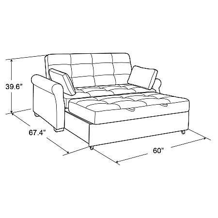 Lifestyle Solutions Serta Henley Convertible Sofa Queen Size 39 35
