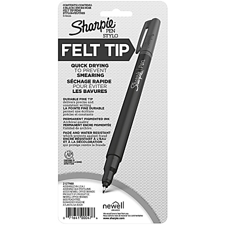 Sharpie Fine Point Pens Fine Point 0.4 mm Black Barrels Black Ink