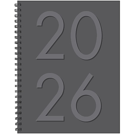 2026 Willow Creek Press Weekly/Monthly Softcover Planner, 8-1/2" x 11", Charcoal, January To December, 57605
