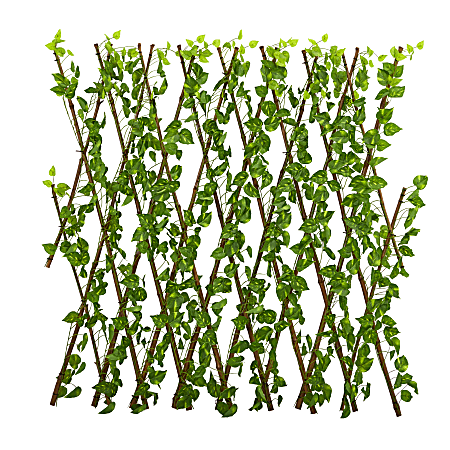 Nearly Natural Pothos 47”H Plastic Plant With UV Resistant & Waterproof Expandable Fence, 47”H x 49-1/2”W x 2”D, Green