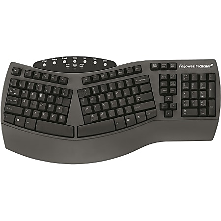 Fellowes® Smart Design Keyboard With Microban®, 112 Keys, Black