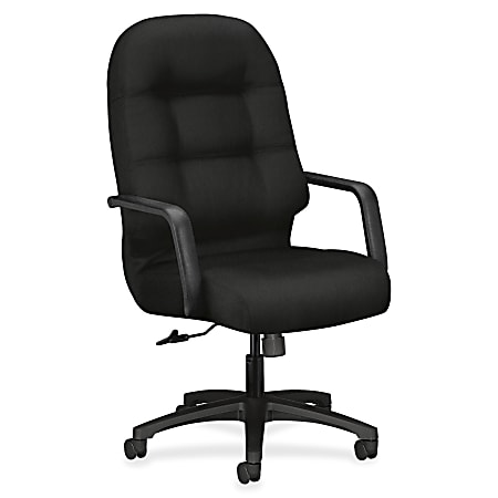 HON® Pillow-Soft® Ergonomic Bonded Leather High-Back Chair, Black