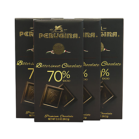 Perugina Bittersweet 70% Chocolate Bars, 3.5 Oz, Pack Of 4 Bars