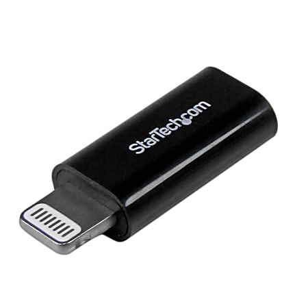 StarTech.com Black Apple 8-pin Lightning Connector to Micro USB Adapter for iPhone / iPod / iPad