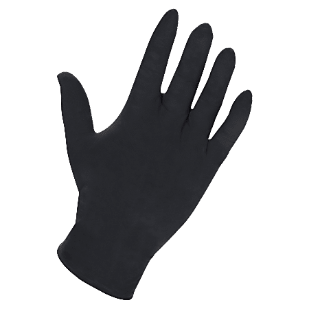 Genuine Joe Ultra Latex Powdered Gloves, Large, 8 Mil, Black, Box Of 100